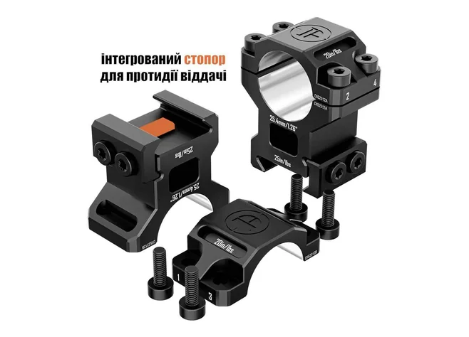 Кільця Discovery Scope Mount 6061 Series (25.4 мм) Medium на Picatinny. ВН - 19.3 мм Фото 3